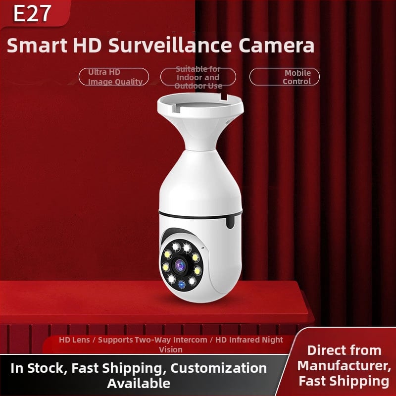 Cameră bec E27, rotire la 360°, WiFi, vizionare nocturnă 1080p.