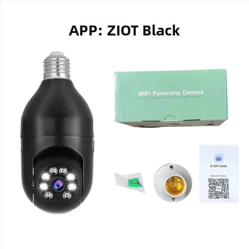 Cameră bec E27, rotire la 360°, WiFi, vizionare nocturnă 1080p.