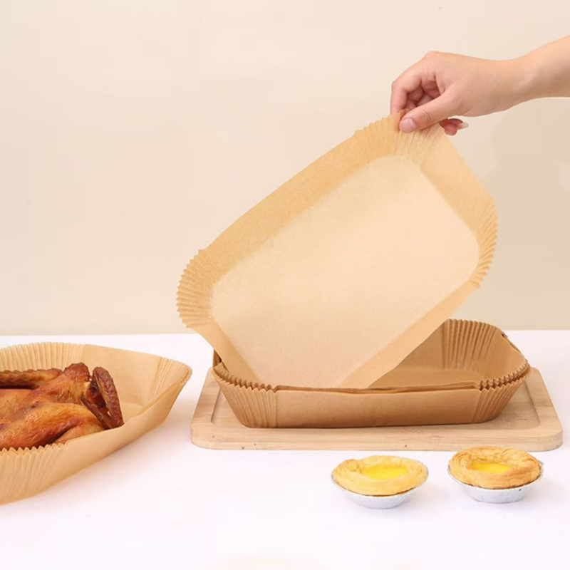 Pravokutni papir za pečenje u fritezi na zrak, kompatibilan s Ninja dvostrukim posuđem, upija masnoću, silikon premaz