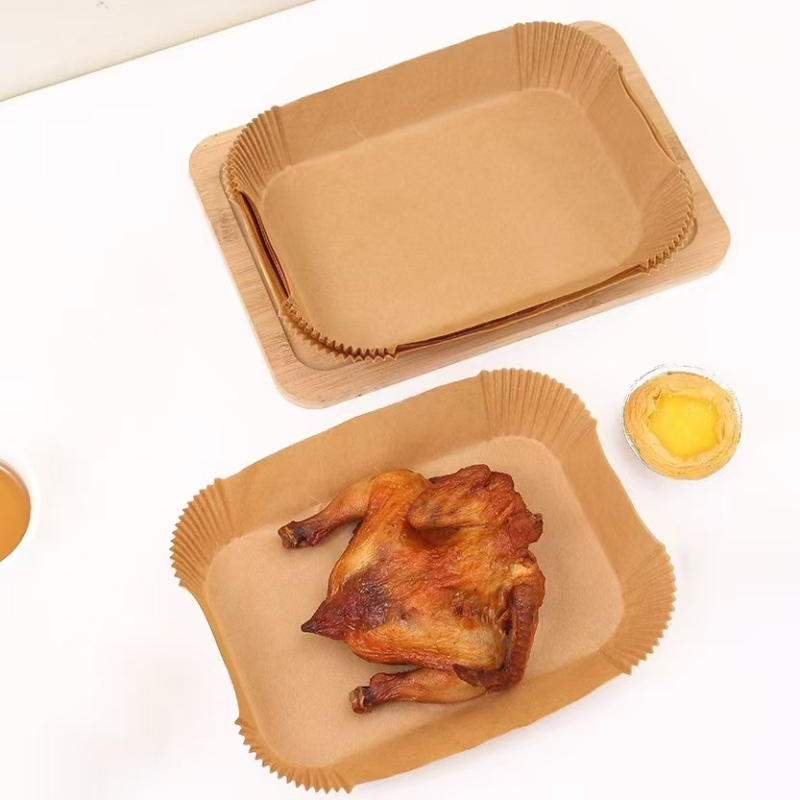 Pravokutni papir za pečenje u fritezi na zrak, kompatibilan s Ninja dvostrukim posuđem, upija masnoću, silikon premaz