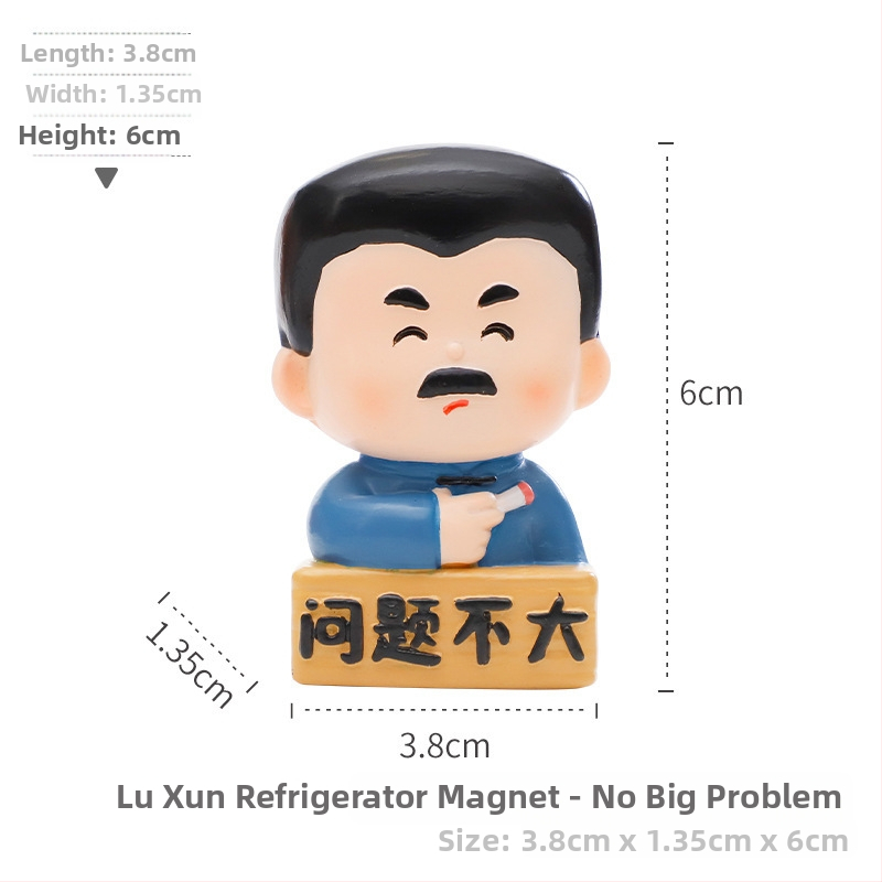 Lu Xun figura od smole – magnet za frižider – suvenir s putovanja
