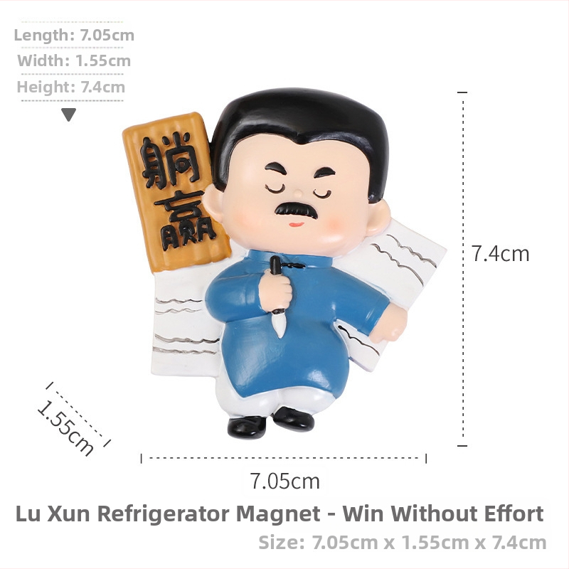 Lu Xun figura od smole – magnet za frižider – suvenir s putovanja