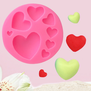 Set silikonskih kalupa s 8 srca, velikih i malih, za fondant i čokoladu, DIY pečenje