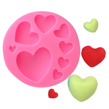 Set silikonskih kalupa s 8 srca, velikih i malih, za fondant i čokoladu, DIY pečenje