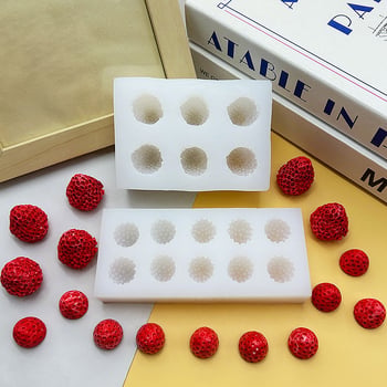 3D silikon forma sa jagodom za fondan, ukrašavanje torti, čokoladu, pečenje i smolu