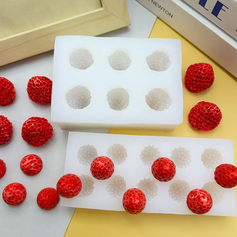3D silikon forma sa jagodom za fondan, ukrašavanje torti, čokoladu, pečenje i smolu