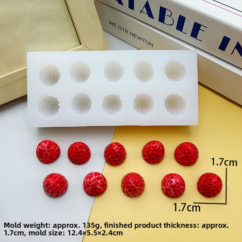 3D silikon forma sa jagodom za fondan, ukrašavanje torti, čokoladu, pečenje i smolu