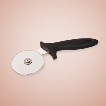 Bakest nož za pizzu, 304 nehrđajući čelik, plastična drška, s jednim kotačićem