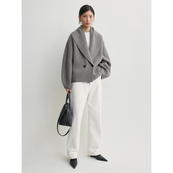 Longmei ελαφρώς φαρδύς γυναικείος πλεκτός cardigan με πράσινο κολάρι φρούτων, 2026 αρχή άνοιξης, TOT στυλ μινιμαλιστικό καθημερινό