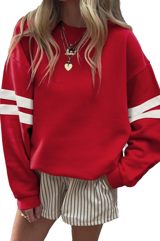 Ženski sweatshirt s dugim rukavima u bojama blokova, ležernog stila