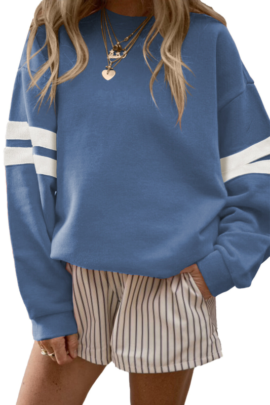 Ženski sweatshirt s dugim rukavima u bojama blokova, ležernog stila