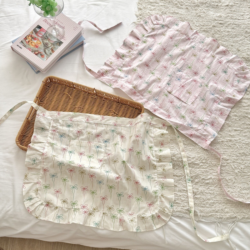 Pregača od 100% pamuka bez rukava, korejskog stila, s floralnim i listnim uzorkom