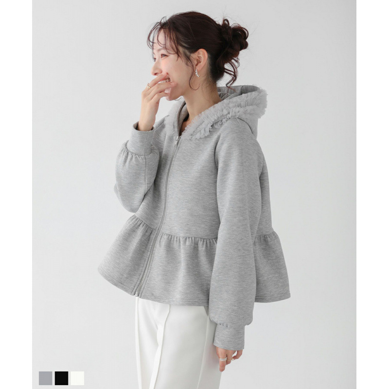 Multiplication 2026 Proljeće Ženski Top S Kapuljom I Mrežastim Panelom Babydoll Stil Sweater Kardigan