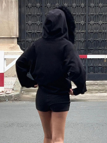 Damska fleece dukserica s kapuljom i zipom, teški pliš, panelni dizajn, američki BF stil, opušten kroj, urbana jakna