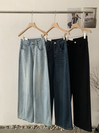 Ženske traperice s visokim strukom i ravnim krojem, proljetni casual stil, denim 5908