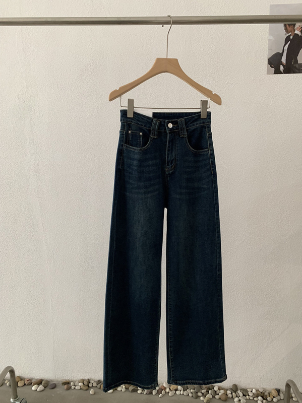 Ženske traperice s visokim strukom i ravnim krojem, proljetni casual stil, denim 5908