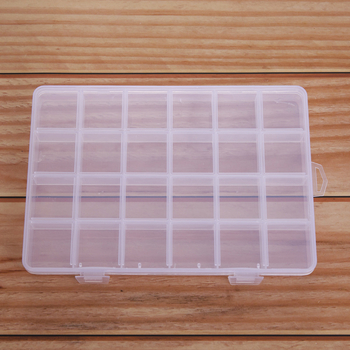 Prozirna plastična kutija s 24 odjeljka za skladištenje DIY perlica i nakita
