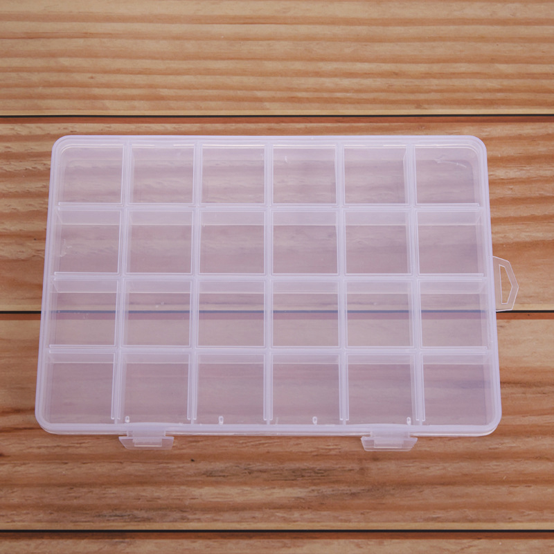 Prozirna plastična kutija s 24 odjeljka za skladištenje DIY perlica i nakita