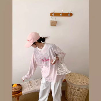 COSY GALAXY ženski široki džemper s dugim rukavima i okruglim izrezom, print s slovima, casual stil, poliester
