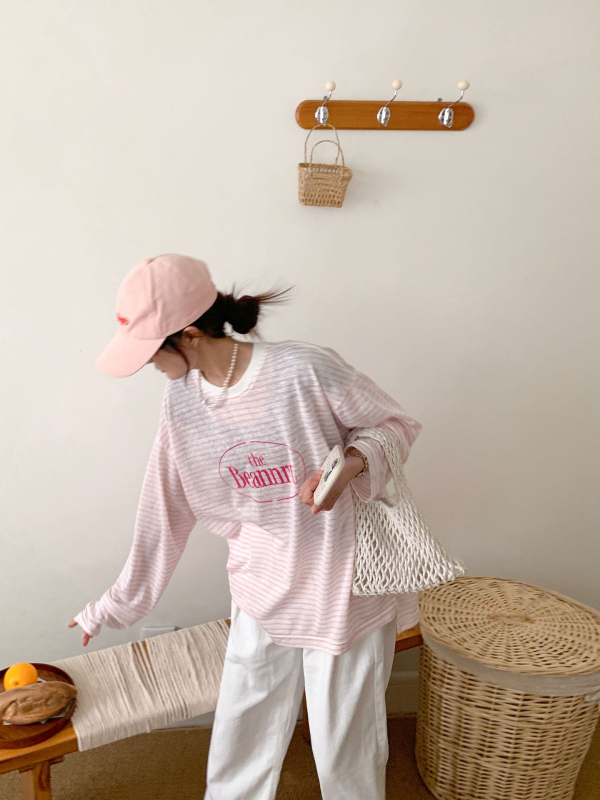 COSY GALAXY ženski široki džemper s dugim rukavima i okruglim izrezom, print s slovima, casual stil, poliester