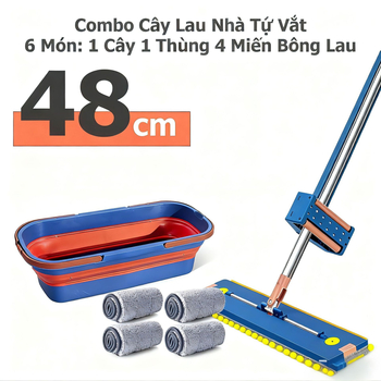 Sklopiva kanta za mop s spremnikom vode, plastična, kvadratna