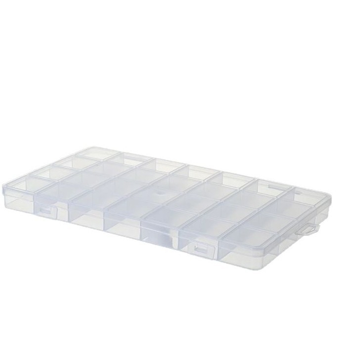 Plastična kutija za pohranu s 28 pretinaca, jednoslojna, s poklopcem, za perle, nakit i DIY projekte
