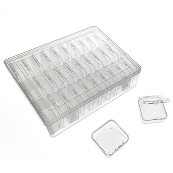 Set kutija za pohranu perlica s 30 pretinaca, s preklopnim poklopcem, plastični organizator otporn na prašinu, velik kapacitet
