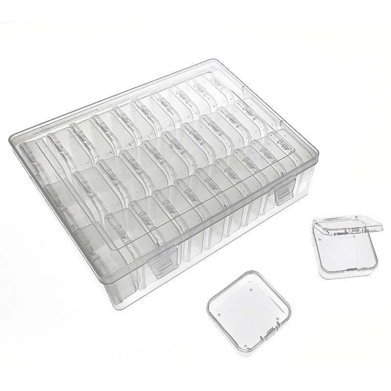 Set kutija za pohranu perlica s 30 pretinaca, s preklopnim poklopcem, plastični organizator otporn na prašinu, velik kapacitet