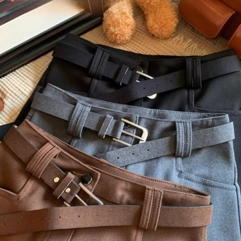 Ženske casual šorce tweed stila, plus veličina, visokim strukom, vitka silueta, jesen-zima