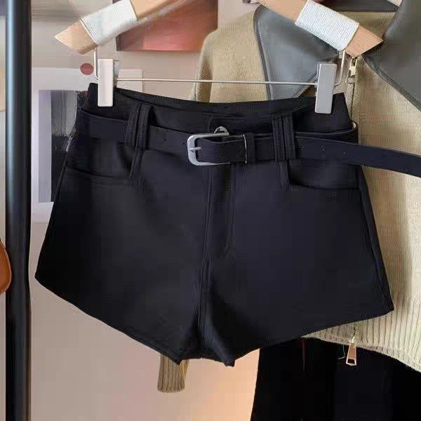 Ženske casual šorce tweed stila, plus veličina, visokim strukom, vitka silueta, jesen-zima