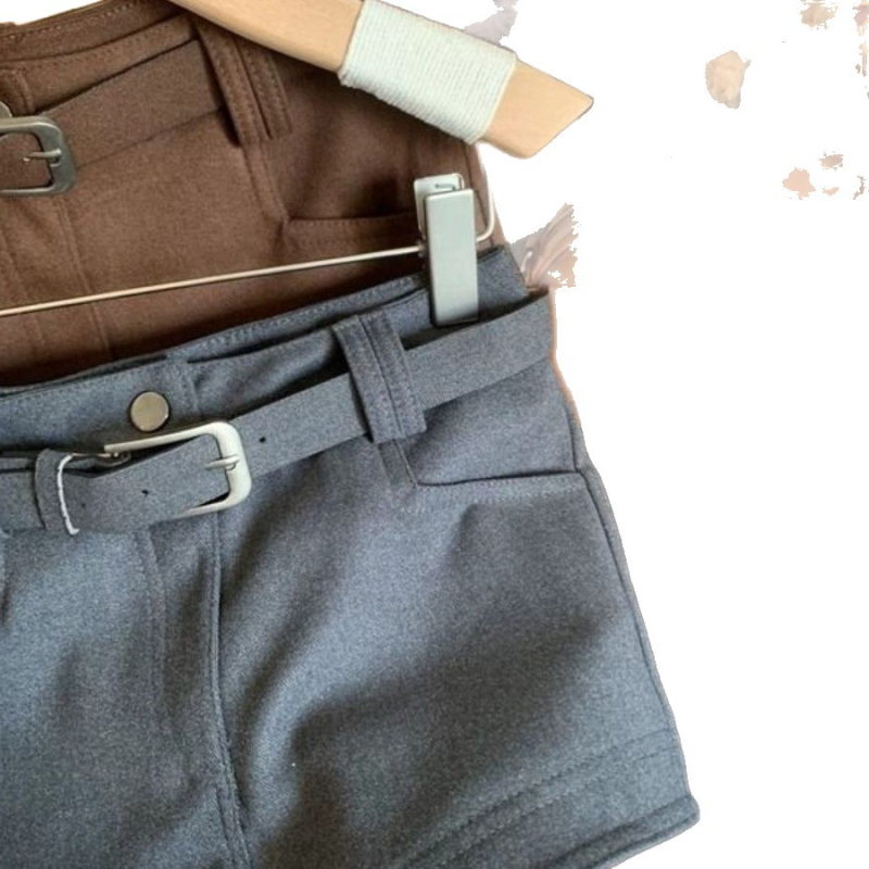 Ženske casual šorce tweed stila, plus veličina, visokim strukom, vitka silueta, jesen-zima