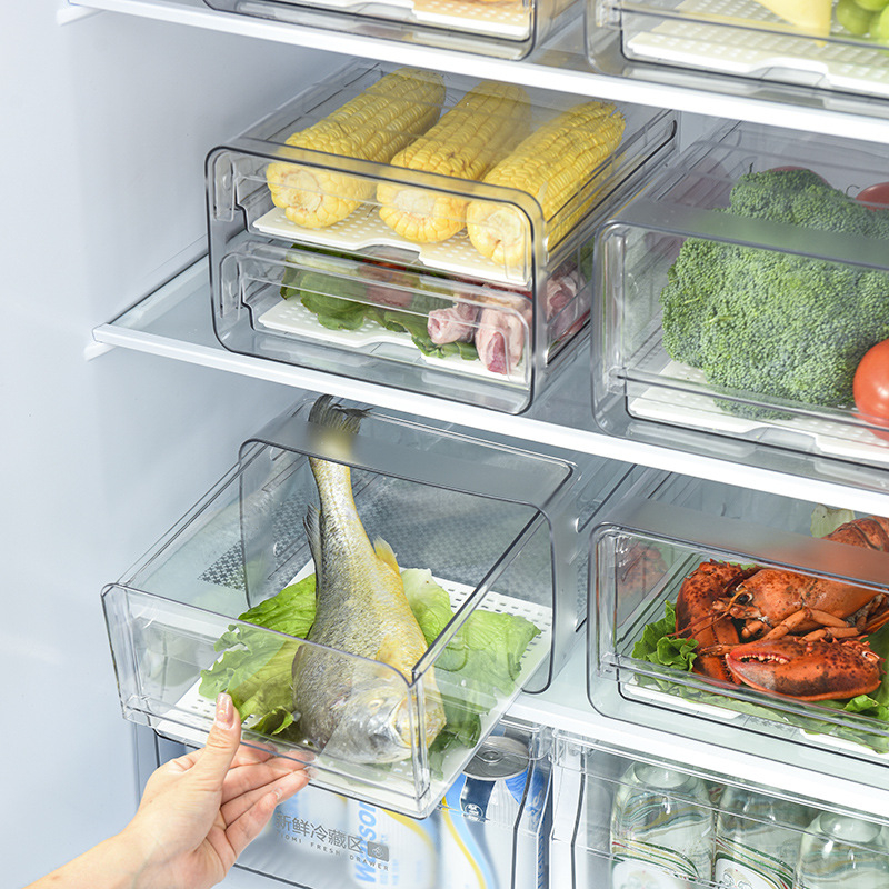 PET kutija za skladištenje u hladnjaku sa ladicom za odvod i pregradom za očuvanje svježine