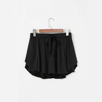 Shiying Ženske kratke hlače s visokim strukom i vezanjem, jednobojne, lagan najlon-elastan materijal, casual ljeto, dužina do 3/4