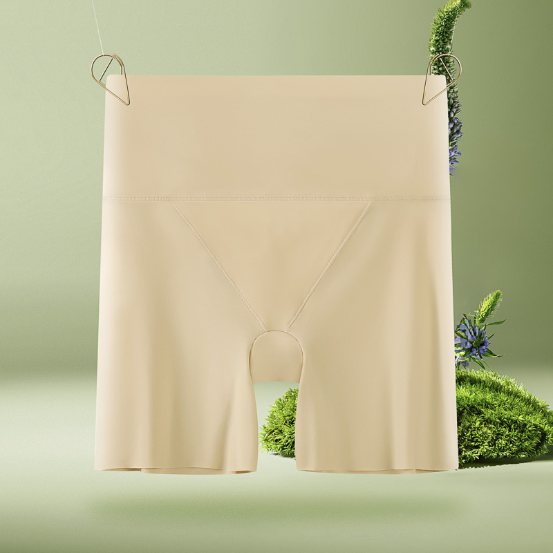 Visoki pojas, oblikovanje trbuha, Ice Silk bešavne sigurnosne hlače za žene, 3/4 duljine, plus veličina, nevidljivi podizač bokova