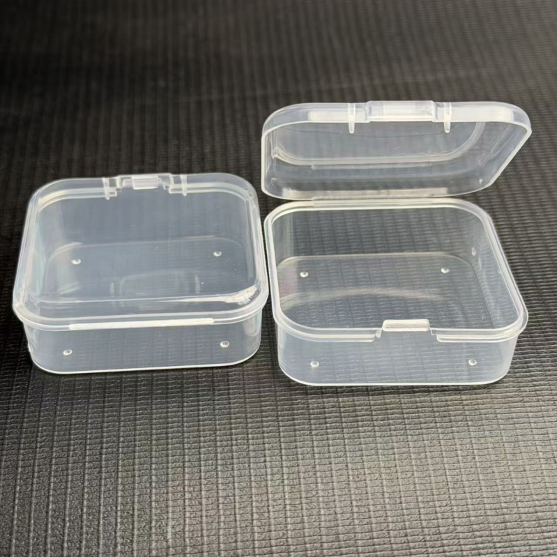 5,5 cm kvadratna kutija za pohranu perli, sitnih dijelova i elektroničkih komponenti — prozirna plastična kutija otporna na prašinu za perle i dodatke za kosu