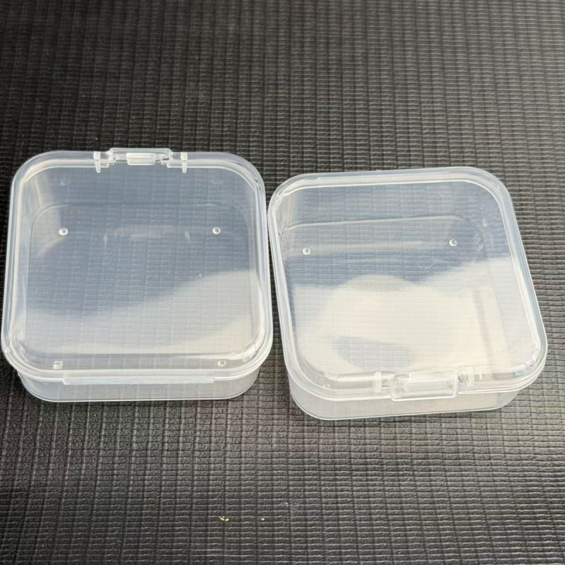 5,5 cm kvadratna kutija za pohranu perli, sitnih dijelova i elektroničkih komponenti — prozirna plastična kutija otporna na prašinu za perle i dodatke za kosu