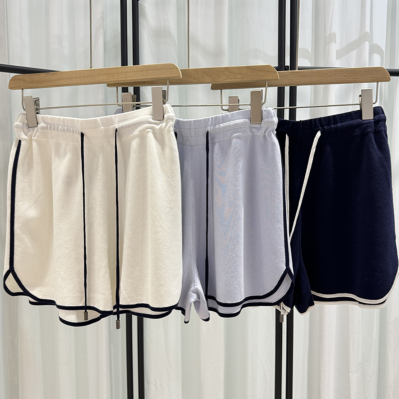 BC Pletene kratke hlače za žene od Tencel-silk smjese, prozračne i osvježavajuće, s vezanjem u struku, visokim strukom, dužina 3/4