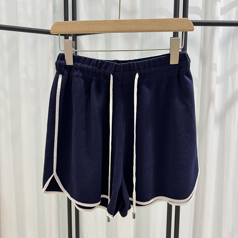 BC Pletene kratke hlače za žene od Tencel-silk smjese, prozračne i osvježavajuće, s vezanjem u struku, visokim strukom, dužina 3/4