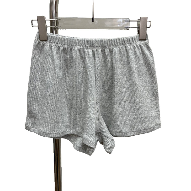 Pamukaste rebraste šorceve s elastičnim pojasom – ultra kratke, sportsko casual stil