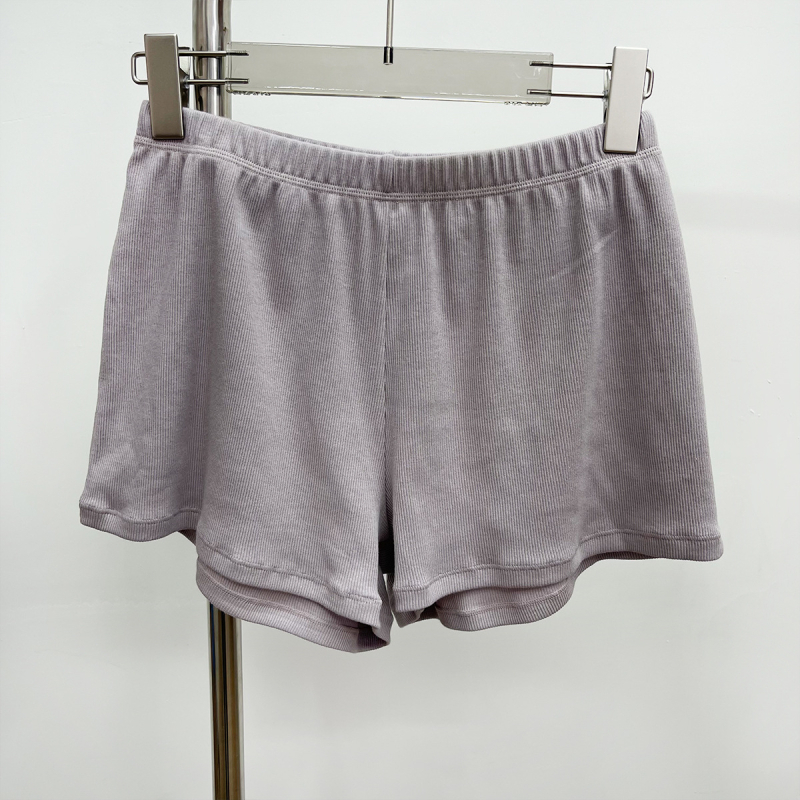 Pamukaste rebraste šorceve s elastičnim pojasom – ultra kratke, sportsko casual stil