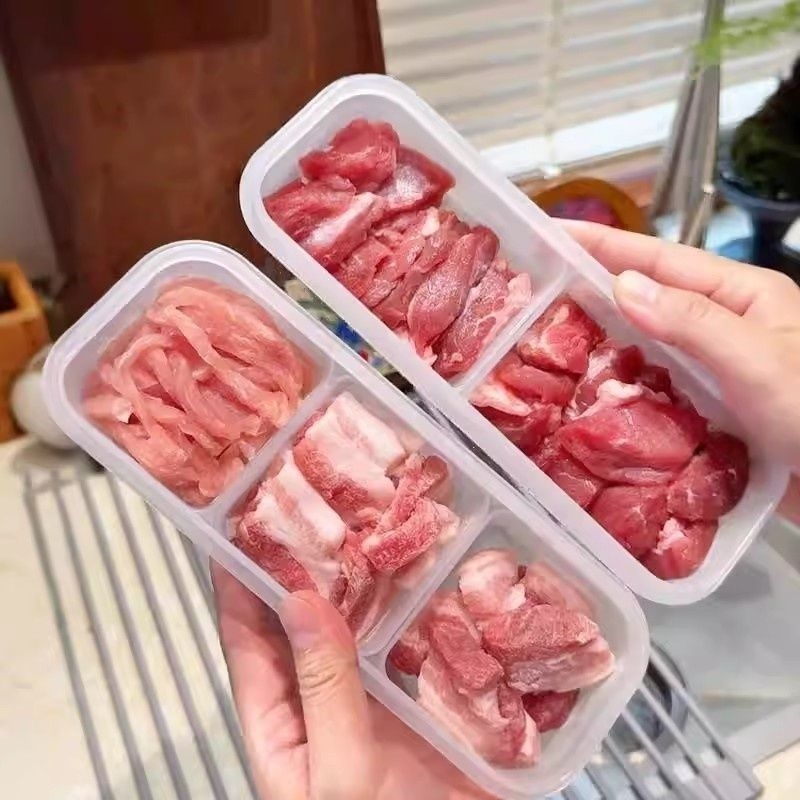Kutija za očuvanje svježine u hladnjaku s odjeljcima, za smrznuto meso i hranu, posuda za skladištenje hrane za kućnu upotrebu