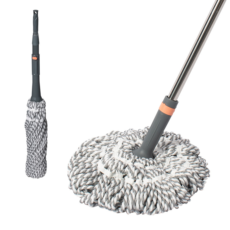 Bezkontaktni teleskopski rotirajući mop od mikrovlakana za suho i mokro čišćenje, duljina 120–140 cm