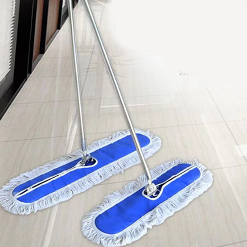 Ploški mop s pamukom, apsorbirajući, prilagodljiva duljina 40–110 cm, za dom i hotel