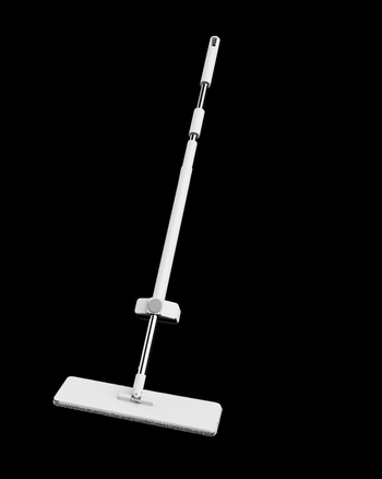 Plosnati mop s mikrovlaknom glavom, teleskopska ručka 140–160 cm, glava 42×11 cm, apsorpcija 90–100%, čestice protiv grinja, čišćenje bez ručnog pranja