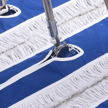 Ploški mop s glavom od pamukovih vlakana, velike veličine, aluminijski držač, platnena navlaka za prašinu