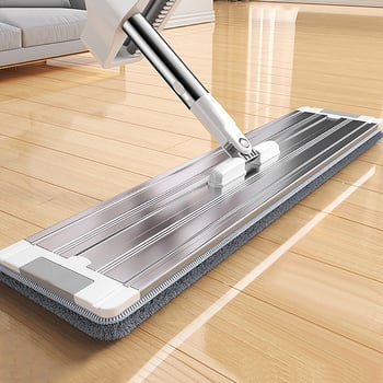 Aluminijski ravni mop, 40 cm, siva, za kućne drvene podove, višefunkcionalan, odvojiv i periv