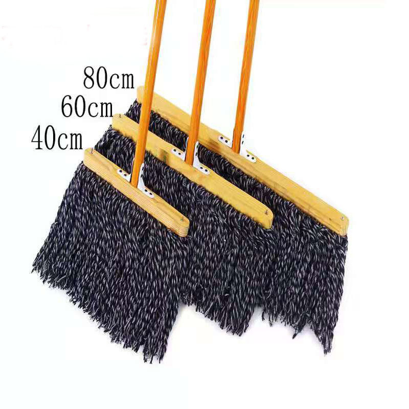 Kućni mop s drvenom drškom i pamukovim vlaknom, veličine 40 cm, 60 cm i 80 cm, za školsko čišćenje
