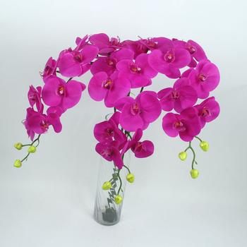 Orhidee Phalaenopsis artificială, 9 capete, 100 cm, decor pentru nuntă și casă