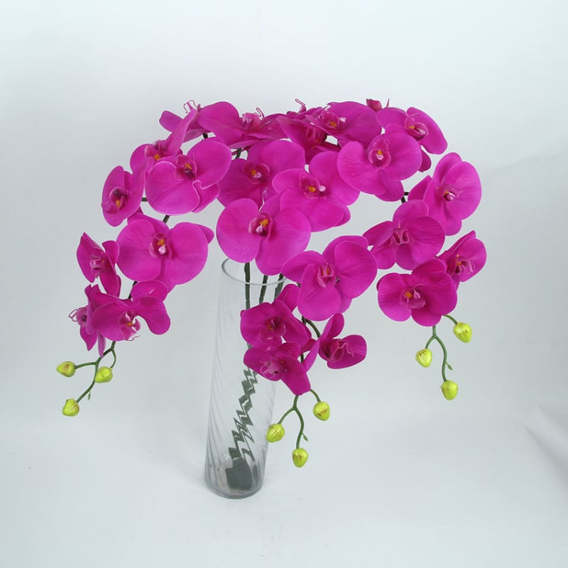 Orhidee Phalaenopsis artificială, 9 capete, 100 cm, decor pentru nuntă și casă