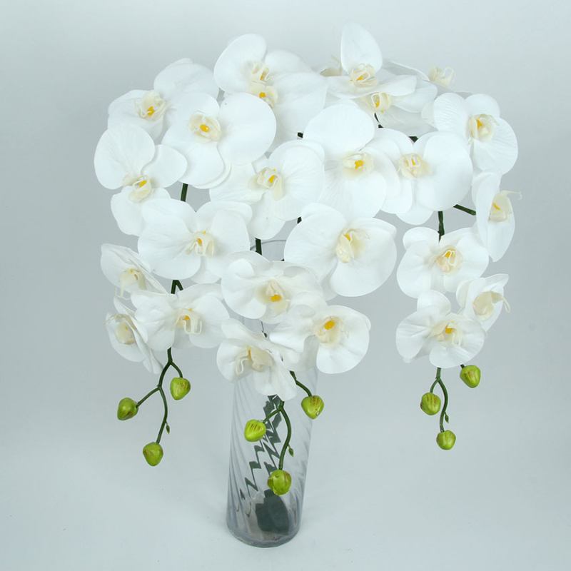 Orhidee Phalaenopsis artificială, 9 capete, 100 cm, decor pentru nuntă și casă